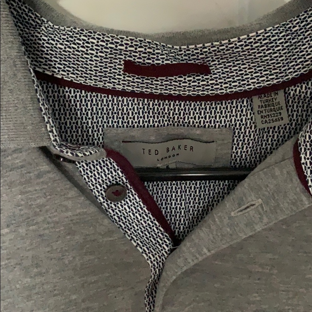Ted Baker Grey Mens Polo Size 5 (Medium)